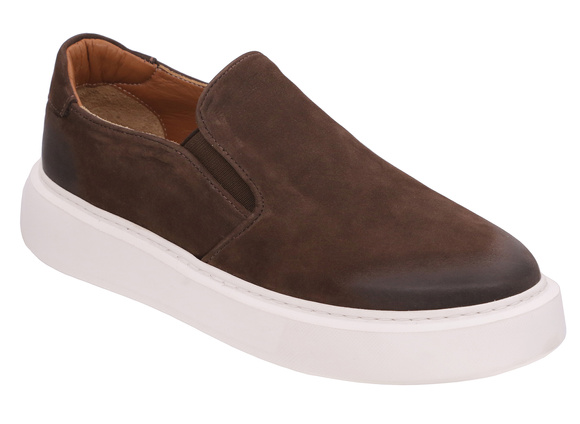 Obuwie męskie półbuty wsuwane z gumą