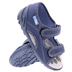 Kapcie dziecięce tekstylne sandałki na rzepy