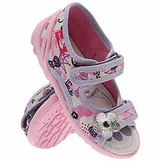 Kapcie dziecięce tekstylne sandałki na rzepy