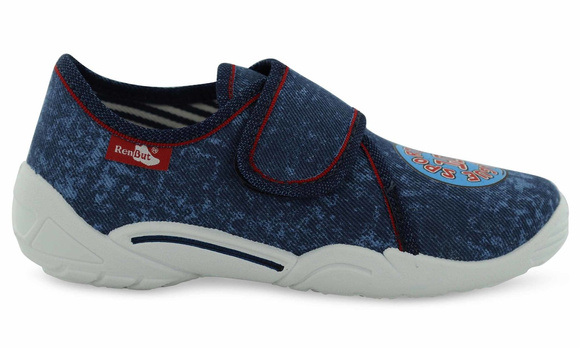 Kapcie dziecięce tekstylne na rzep