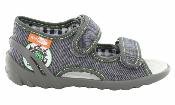 Kapcie dziecięce tekstylne sandałki na rzepy