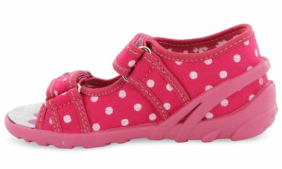 Kapcie dziecięce tekstylne sandałki na rzepy