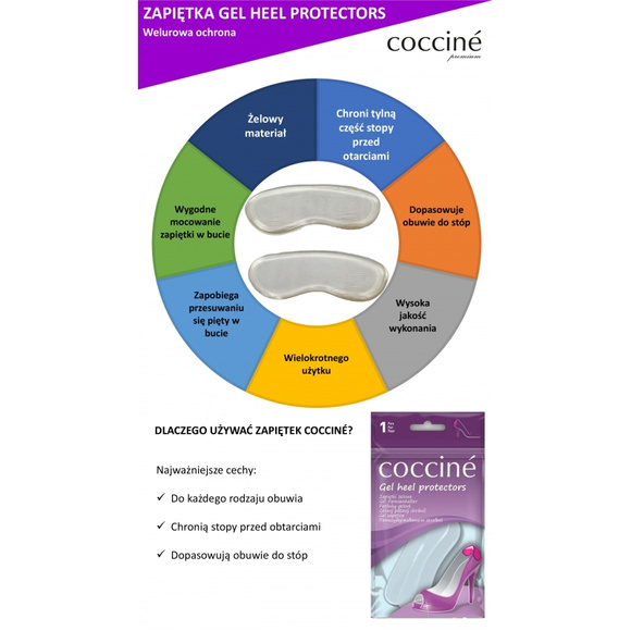 COCCINE Zapiętki żelowe samoprzylepne rozmiar L/XL