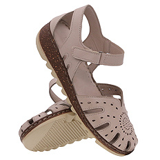 Sandały damskie profilaktyczne pełne na rzep