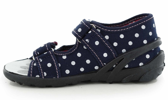 Kapcie dziecięce tekstylne sandałki na rzepy