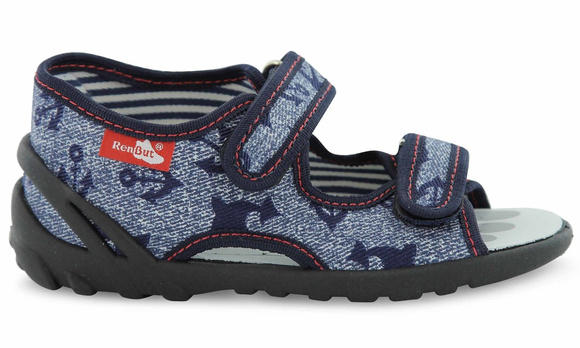 Kapcie dziecięce tekstylne sandałki na rzepy