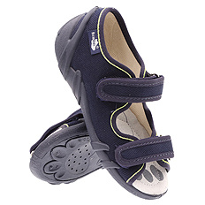 Kapcie dziecięce tekstylne sandałki na rzepy