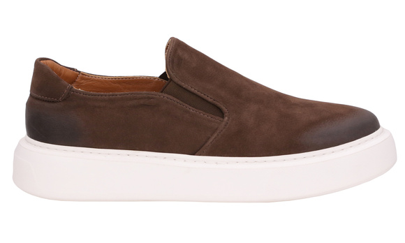 Obuwie męskie półbuty wsuwane z gumą