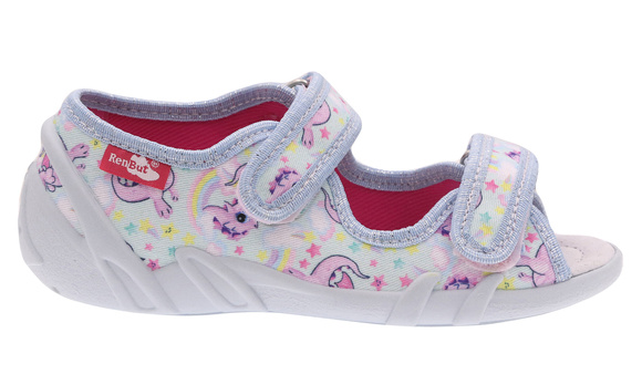 Kapcie dziecięce tekstylne sandałki na rzepy