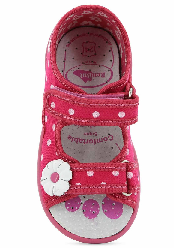 Kapcie dziecięce tekstylne sandałki na rzepy