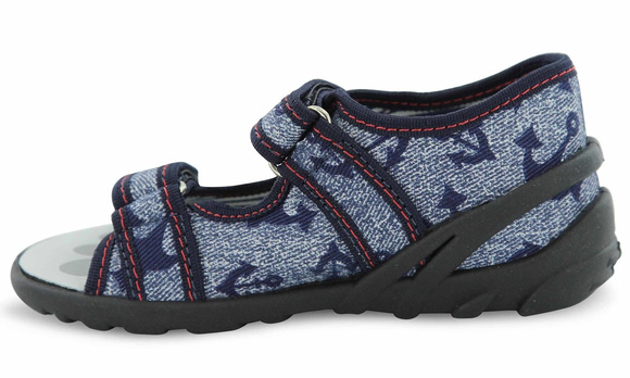 Kapcie dziecięce tekstylne sandałki na rzepy