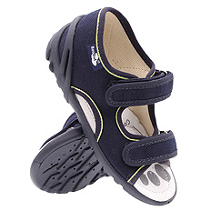 Kapcie dziecięce tekstylne sandałki na rzepy