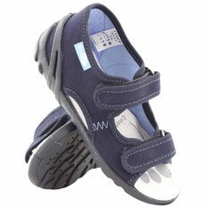 Kapcie dziecięce tekstylne sandałki na rzepy