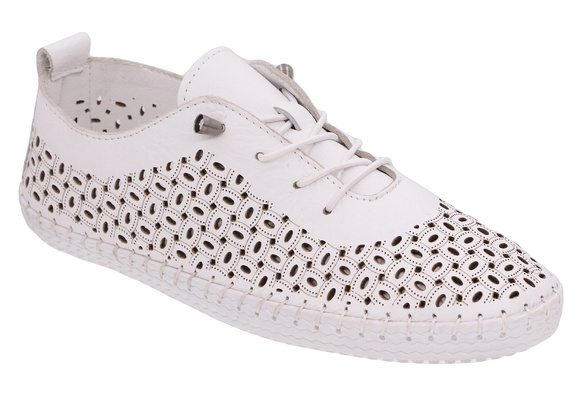 Obuwie damskie sportowe półbuty ażurowe skórzane Barefoot