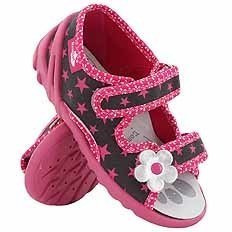 Kapcie dziecięce tekstylne sandałki na rzepy