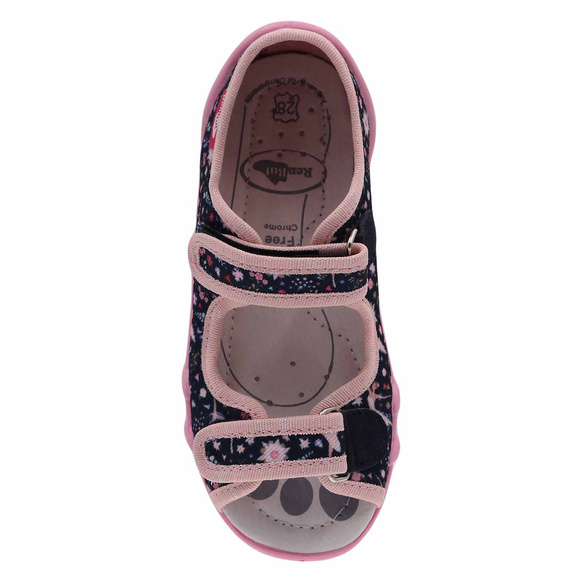 Kapcie dziecięce tekstylne sandałki na rzepy