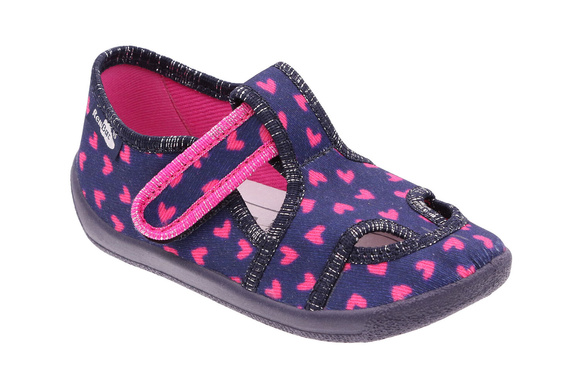 Kapcie dziecięce obuwie tekstylne na rzep