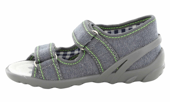 Kapcie dziecięce tekstylne sandałki na rzepy