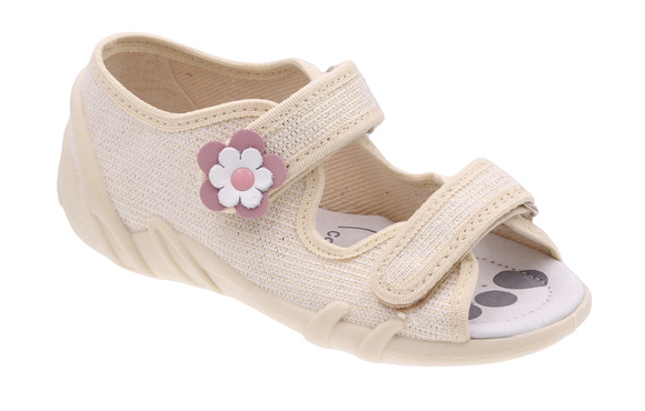 Kapcie dziecięce tekstylne sandałki na rzepy