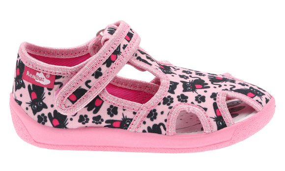 Kapcie dziecięce obuwie tekstylne na rzep