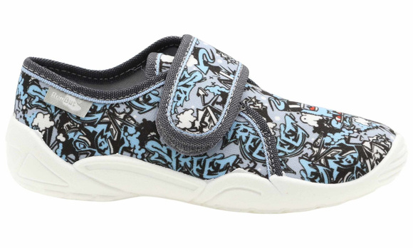 Kapcie dziecięce tekstylne na rzep