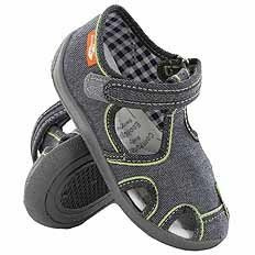 Kapcie dziecięce obuwie tekstylne na rzep