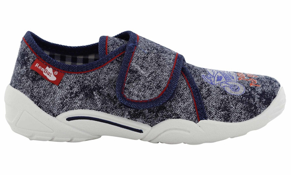 Kapcie dziecięce tekstylne na rzep