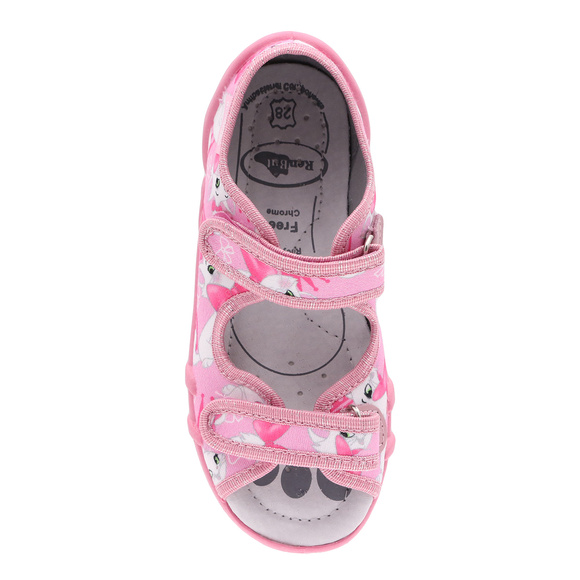 Kapcie dziecięce tekstylne sandałki na rzepy