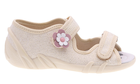 Kapcie dziecięce tekstylne sandałki na rzepy