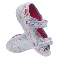 Kapcie dziecięce tekstylne sandałki na rzepy