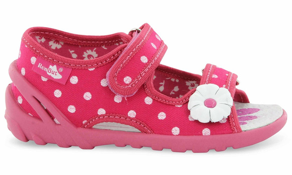 Kapcie dziecięce tekstylne sandałki na rzepy